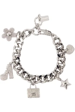 Marc Jacobs Accessoires, Dames, Grijs, ONE Size, Pave Mini Icon Charm Armband