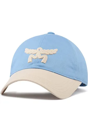 MCM Accessoires, unisex, Blauw, ONE Size, Katoen, Essentiële cape van katoenen keperstof met logo