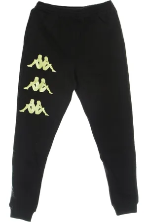 Kappa Broeken, Heren, Zwart, XL, Katoen, Lichtgewicht Trainingsbroek Zwart/Groen