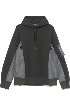 SACAI Sweatshirts & Hoodies, Heren, Grijs, M, Grijze Hoodie met Ritszak