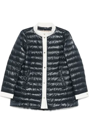 HERNO Jassen, Dames, Zwart, M, Nylon, Geribbelde Jas met Stijldetails