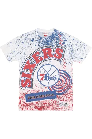 Mitchell & Ness Tops, Heren, Veelkleurig, L, Katoen, NBA Team Burst Tee Phi 76e