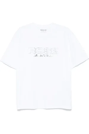 MARTINE ROSE Tops, Heren, Wit, M, Witte Ronde Hals Korte Mouwen T-shirt