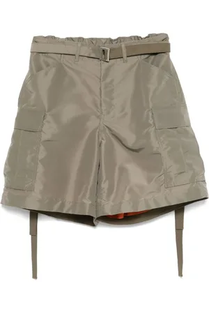SACAI Korte broeken, Heren, Groen, L, Cargo Zak Olijfgroene Shorts