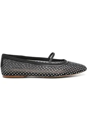 A.P.C. Schoenen, Dames, Zwart, 38 EU, Zwarte Kristal Platte Schoenen met Elastische Band
