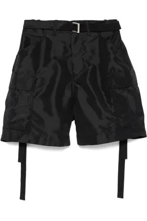 SACAI Korte broeken, Heren, Zwart, 2Xs, Zwarte Cargo Shorts met Zakken