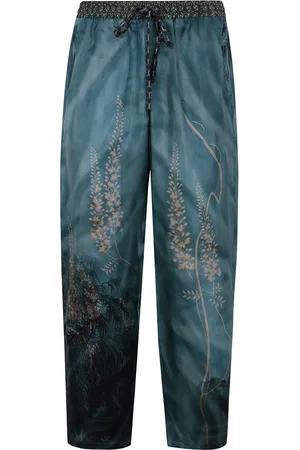 PIERRE-LOUIS MASCIA Broeken, Dames, Veelkleurig, L, Aloe Wijde Broek