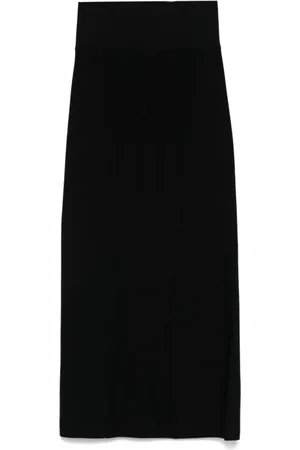 MUGLER Rokken, Dames, Zwart, S, Polyester, Elegante Midi Jurk