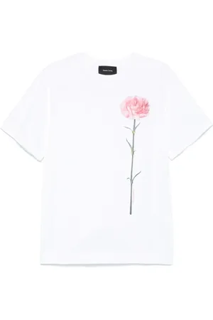 Simone Rocha Tops, Dames, Wit, S, Bloemenprint T-shirt