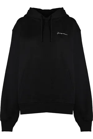 Jacquemus Sweatshirts & Hoodies, Heren, Zwart, XL, Katoen, Brodé Hoodie met Geborduurd Logo