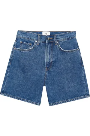 ANINE BING Korte broeken, Dames, Blauw, W24, Denim, Indigo Denim Straight Leg Jeans