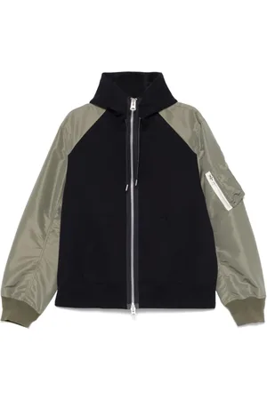 SACAI Sweatshirts & Hoodies, Heren, Veelkleurig, M, Donkerblauwe Rits Hoodie Sweatshirt