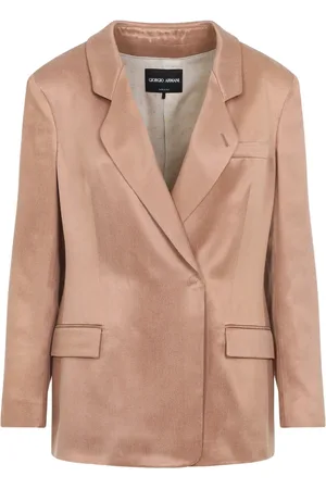 Giorgio Armani Jassen, Dames, Roze, XL, Rode Klei Blazer Viscose Cupro Mix