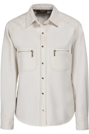 MOORER Blouses & Shirts, Dames, , 2Xs, Katoen, Lyanna-43 Ecru