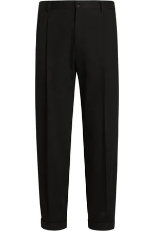 Dolce & Gabbana Broeken, Heren, Zwart, L, Katoen, Zwarte broek met pences