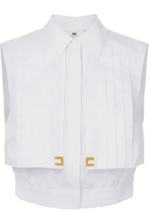 Elisabetta Franchi Blouses & Shirts, Dames, Wit, L, Katoen, Witte Blouse Klassiek Elegant Vrouwelijk