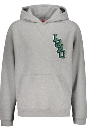 Kenzo Sweatshirts & Hoodies, Heren, Grijs, XL, Katoen, Katoenen Hoodie met Verstelbare Capuchon