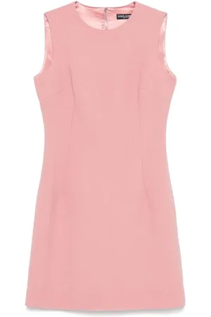 Dolce & Gabbana Kleedjes, Dames, Roze, L, Zalmroze Mouwloze Jurk met Rits