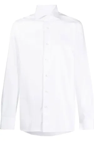 Ermenegildo Zegna Overhemden, Heren, Wit, 5Xl, Katoen, Katoenen Overhemd Made in Italy