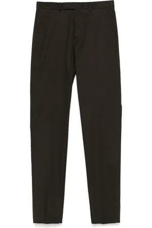 Ermenegildo Zegna Broeken, Heren, Bruin, M, Katoen, Katoenen broek met zij- en achterzakken