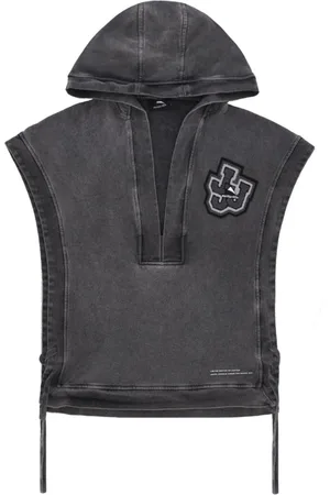 MAUNA KEA Sweatshirts & Hoodies, Heren, Zwart, M, Katoen, Zwarte Hooded Poncho Sweatshirt Triple J