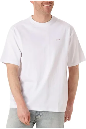 Woodbird Tops, Heren, Wit, XL, Katoen, Witte Pose Tee voor stijlvolle garderobe