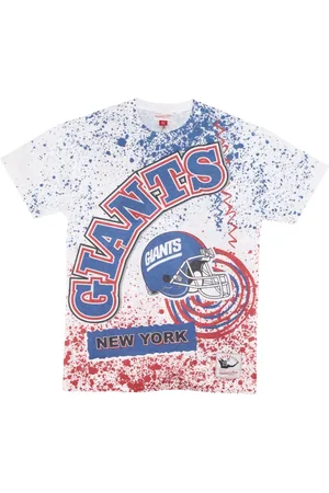 Mitchell & Ness Tops, Heren, Veelkleurig, XL, Katoen, NY Giants Logo Tee Burst Sublimated