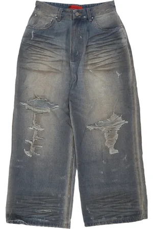 Acupuncture Jeans, Heren, Blauw, XL, Katoen, Ripped Baggy Blauwe Jeans