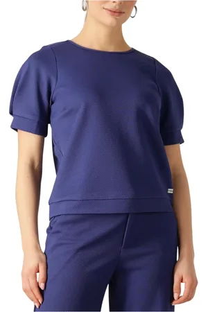 POM Amsterdam Blouses & Shirts, Dames, Blauw, S, Blauwe Senna Top voor Vrouwen