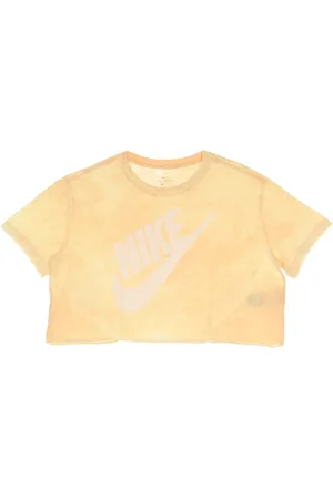 Nike Tops, Dames, Oranje, L, Oranje Crop Tee Wash Futura