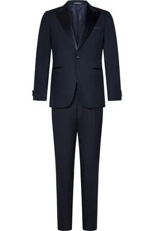 LOW BRAND Pakken, Heren, Blauw, 4Xl, Satijn, Blauwe Jurken met Satijnen Details