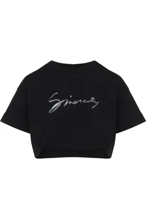 Givenchy Tops, Dames, Zwart, S, Katoen, Stijlvolle Cropped Tee