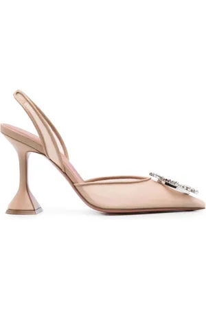 Amina Muaddi Schoenen, Dames, , 38 EU, Mesh Slingback Hakken