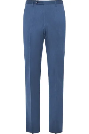 ROTA Broeken, Heren, Blauw, M, Wol, Wollen broek gemaakt in Italië