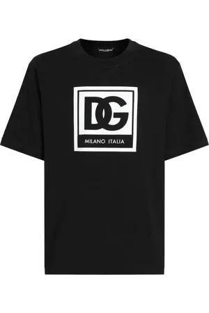 Dolce & Gabbana Tops, Heren, Zwart, XS, Zwart Crew Neck T-shirt