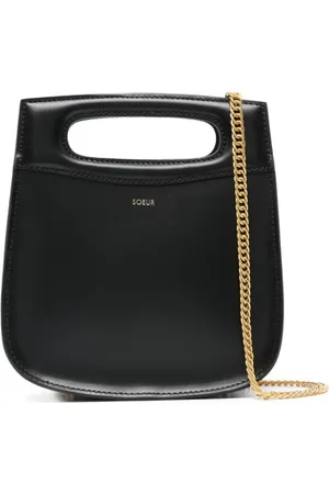 Soeur Tassen, Dames, Zwart, ONE Size, Leer, Zwarte Leren Schoudertas
