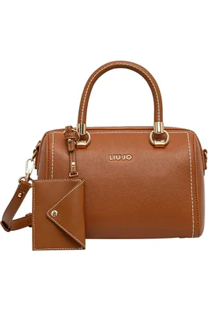 Liu Jo Tassen, Dames, Bruin, ONE Size, Leer, Bruine Shopper Tas met Gouden Details