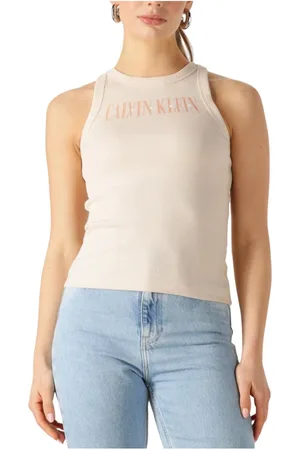 Calvin Klein Tops, Dames, , L, Varsity Rib Tank Top
