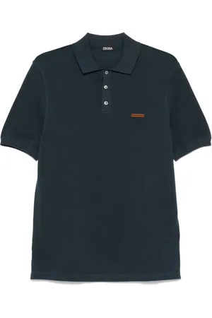 Ermenegildo Zegna Tops, Heren, Blauw, 3Xl, Katoen, Katoenen polo shirt met 3 knopen