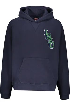 Kenzo Sweatshirts & Hoodies, Heren, Blauw, L, Katoen, Katoenen Hoodie met Verstelbare Capuchon