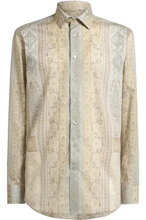 Etro Overhemden, Heren, , 3Xl, Katoen, Gestreept Paisley Overhemd