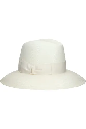 Borsalino Accessoires, Dames, Wit, M, Fijne Panama brede rand hoed