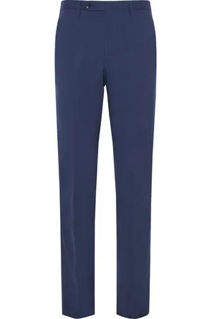 ROTA Broeken, Heren, Blauw, M, Wol, Luxe wollen broek gemaakt in Italië