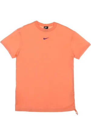 Nike Tops, Dames, Oranje, S, Katoen, Crimson Bliss Jurk met Swoosh Print