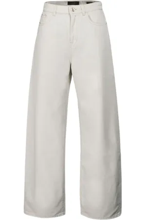 MOORER Jeans, Dames, , W27, Katoen, Blanche-43 Ecru