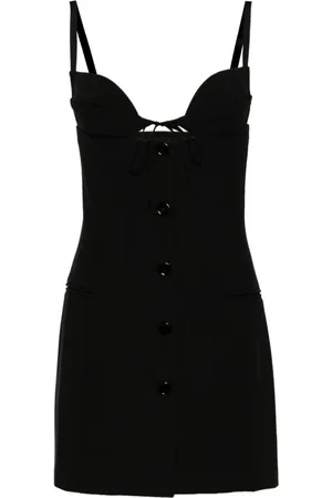Nensi Dojaka Kleedjes, Dames, Zwart, L, Zwarte Jurk met Sweetheart Hals en Cut-Out Details