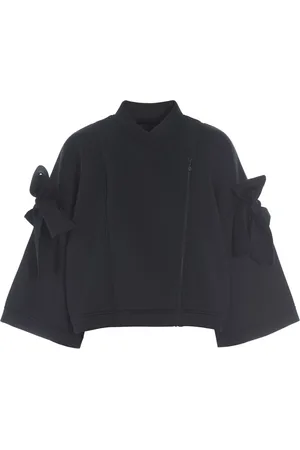 Bitte Kai Rand Sweatshirts & Hoodies, Dames, Zwart, S, Polyester, Neopreen Jas met Strikdetails