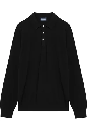 DRUMOHR Tops, Heren, Zwart, 2Xl, Lange Mouw Polo Shirt