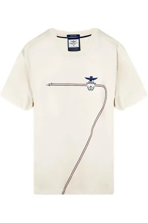 Aeronautica Militare Tops, Heren, Wit, 4Xl, Katoen, Italiaanse trots katoenen T-shirt met tricolor trails
