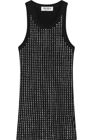 The Attico Tops, Dames, Zwart, S, Katoen, Stijlvolle Body Drop 2 Top